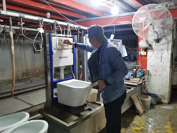toilet flushing test