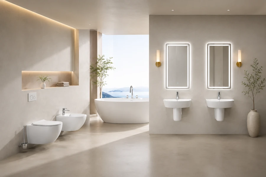 modern toilet and bathhrom basin suites