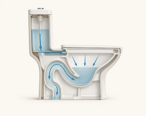 siphonic flush toilet profile