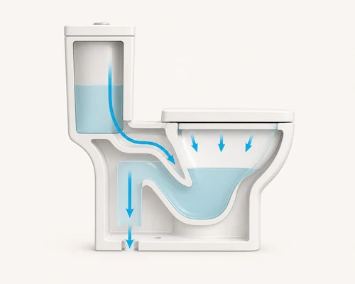 washdown flush toilet profile
