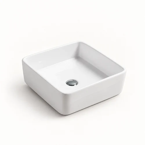 7050D-gloss white square basin