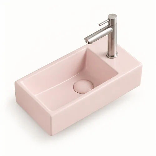 9048DLMP-matt pink tiny wall hung basin